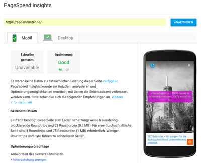 Google Insight Speedtest